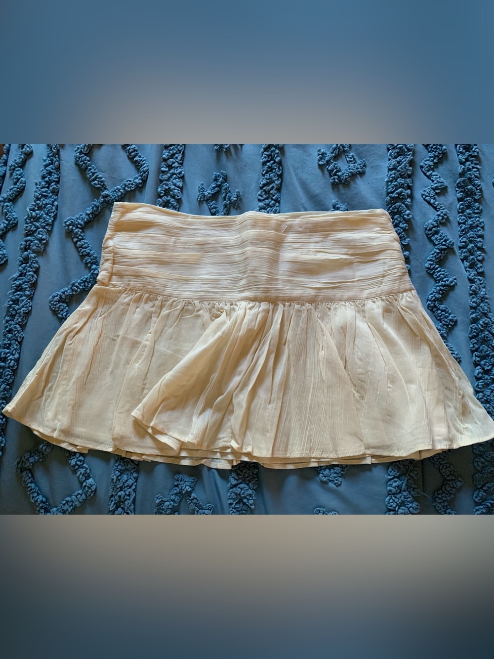 Old Navy Cream Ruffled Crinkled Chiffon Cotton Low-Rise Mini Skirt Y2K Style